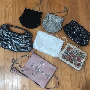 Lot of 7 sparkly purses